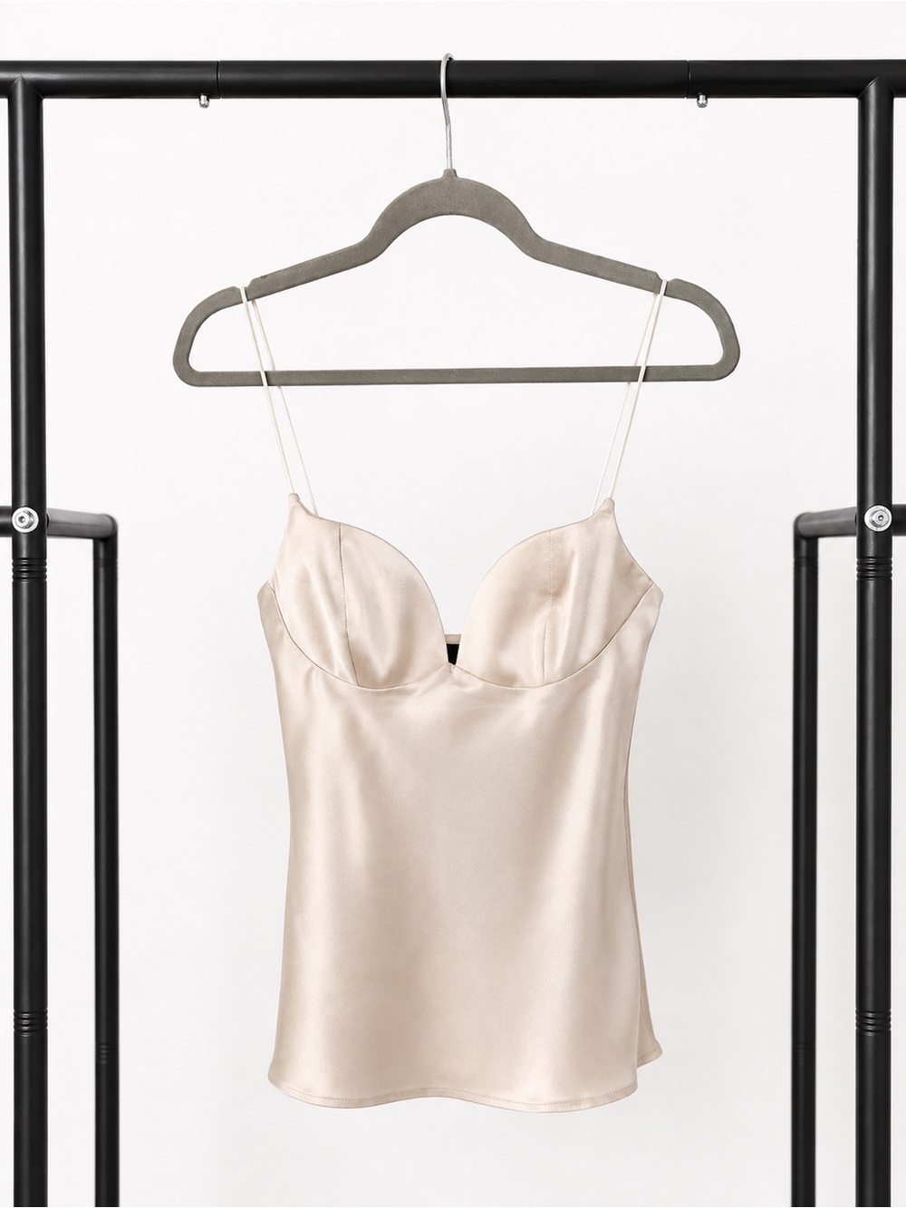 Zara Cream Satin Bustier Cami